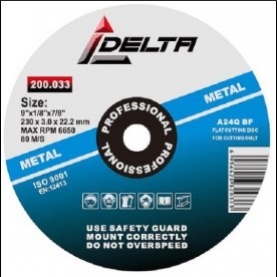 DELTA Disco Corte Metal 9"X3.0MM